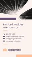 Peach Fuzz and Violet Vertical Business Card template