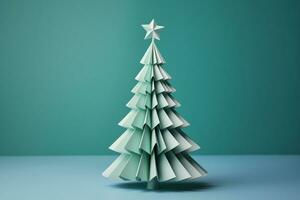 AI generated Christmas tree made with card paper photo