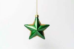 AI generated star Christmas ornament on white background photo