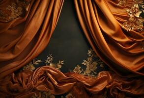 AI generated Luxury fabric background with copy space photo