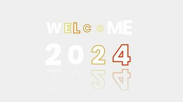 the text welcome 2024 on a white background and moves irregularly. video