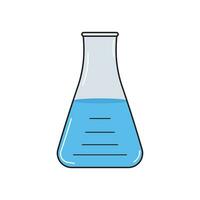 Kids drawing cartoon Vector illustration erlenmeyer flask icon Isolated on White