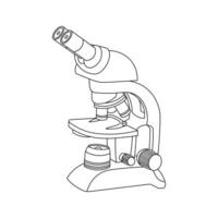 Hand drawn Kids drawing cartoon Vector illustration microscope icon Isolated on White