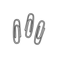 Hand drawn Kids drawing cartoon Vector illustration paperclip icon Isolated on White