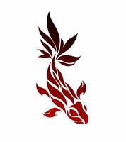 illustration vector graphic of tribal design red koi fish suitable for tattoos