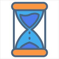 hourglass  icon or logo illustration filled color style vector