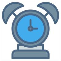 alarm clock icon or logo illustration filled color style vector