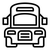 autobús icono o logo ilustración contorno negro estilo vector