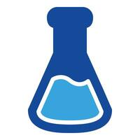 químico botella, químico icono o logo ilustración glifo estilo vector