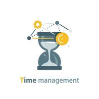 Flat design concept for time management, targeting, work planning and timing vector