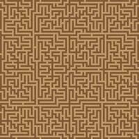 Brown geometric maze pattern vector