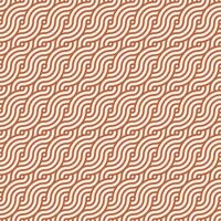 Brown seamless geometric japanese circles swirls and waves pattern vector