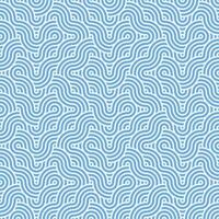 Seamless abstract geometric blue japanese overlapping circles lines and waves pattern vector