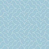 Seamless abstract geometric blue japanese overlapping circles lines and waves pattern vector