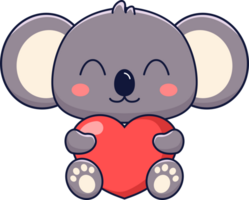 Koala Tiere Umarmung Valentinstag Herz Illustration png