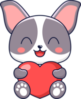 Dog Animals Hug Valentine Heart Illustration png