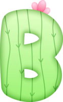 cacto alfabeto fofa carta b png