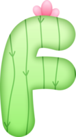 Cactus Alphabet Cute Letter F png