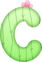 Cactus Alphabet Cute Letter C png