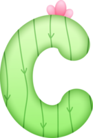 cactus alfabet schattig brief c png