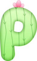 Cactus Alphabet Cute Letter P png