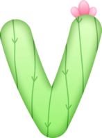 cactus alfabet schattig brief v png