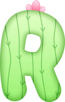Kaktus Alphabet süß Brief r png