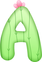 Cactus Alphabet Cute Letter A png