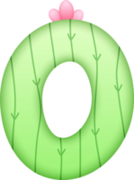 cactus alfabet schattig brief O png