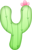 cactus alfabet schattig brief y png