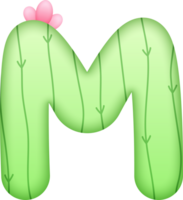 Cactus Alphabet Cute Letter M png