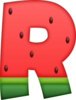 Watermelon Alphabet Cute Letter R png