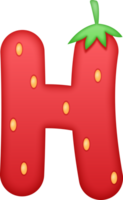 Erdbeere Alphabet süß Brief h png