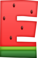 Wassermelone Alphabet süß Brief e png