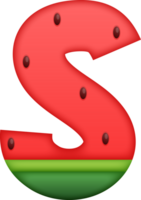 Wassermelone Alphabet süß Brief s png