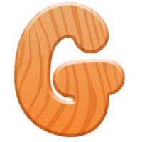 trä- alfabet söt brev g png