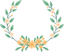 circulo hoja flor marco png