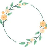 Circle Leaf Flower Frame png