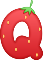 Strawberry Alphabet Cute Letter Q png