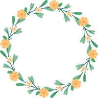 Circle Leaf Flower Frame png