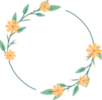 Circle Leaf Flower Frame png