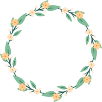 Circle Leaf Flower Frame png