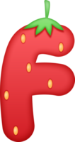 Strawberry Alphabet Cute Letter F png