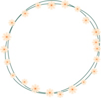 Circle Leaf Flower Frame png