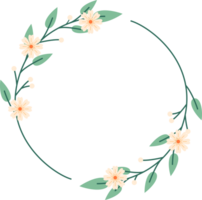 Circle Leaf Flower Frame png