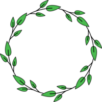 Circle Leaf Flower Frame png