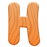 Wooden Alphabet Cute Letter H png