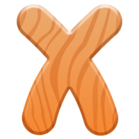 Wooden Alphabet Cute Letter X png