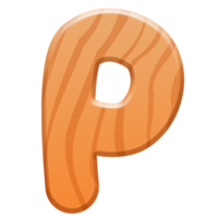 Wooden Alphabet Cute Letter P png