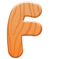 Wooden Alphabet Cute Letter F png